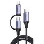 Ugreen 2 in 1 Type-C To Lightning 100W 20W Cable for iPhone Laptop Macbook MFl Certified (60329)
