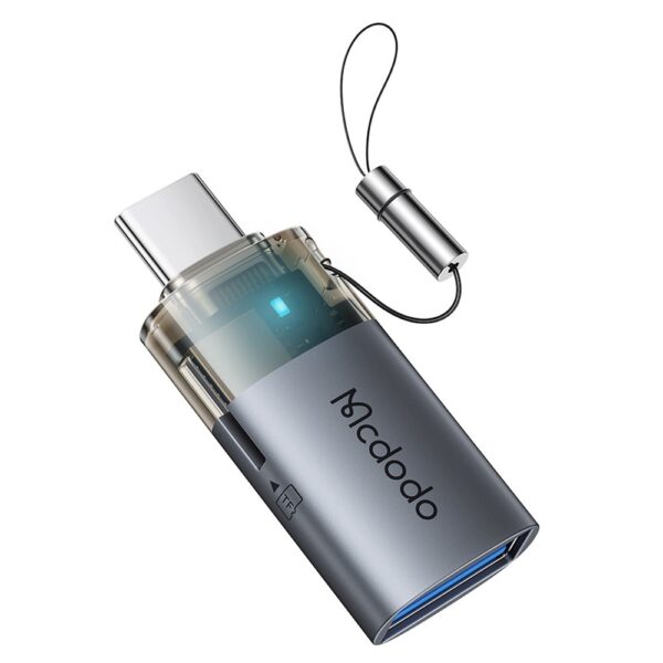 MCDODO OT-760 2-in-1 USB-A Female to USB-C Male Converter 5Gbps Data Transfer Adapter with TF Card Slot