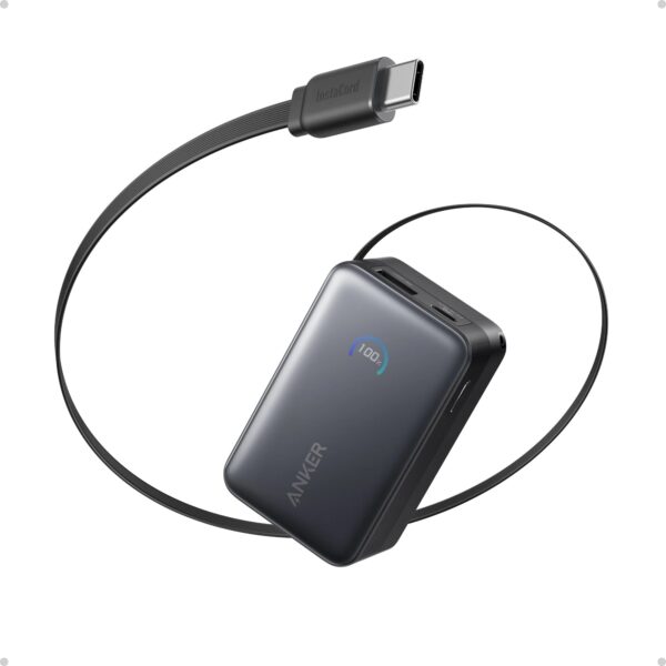 Anker Nano 10000mah 45W Power Bank with Built-in Retractable USB-C Cable