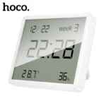 hoco HX41 5in1 Indoor Temperature & Humidity Monitor with Clock – Smart Digital Display for Home & Office Environment Monitoring