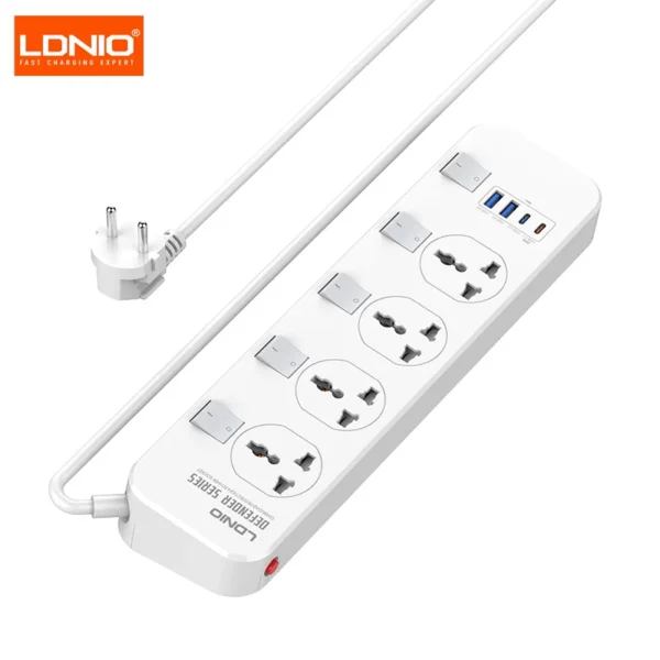 Ldnio SC4408C 2500W Power Socket with 4 Outlet, 2XUSB-A and 2XUSB-C