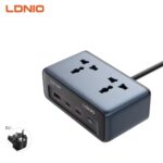 LDNIO SC1 2500W Power Socket Multi-Plug Strip and USB Charging Station with 1 USB-A+2 USB-C Ports Fast Charging