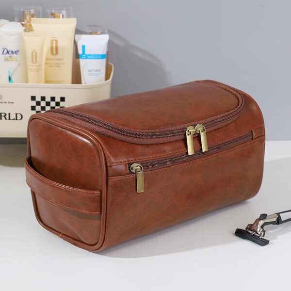 Fashion PU Toiletry Storage Travel Bag with Secure Zipper Closure