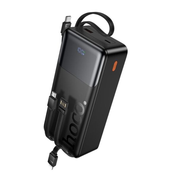 Hoco J156B 22.5W 30000mAh Powerbank with 4 Built-in Cables | Ultra-High Capacity, Fast Charging, and All-in-One Travel Solution