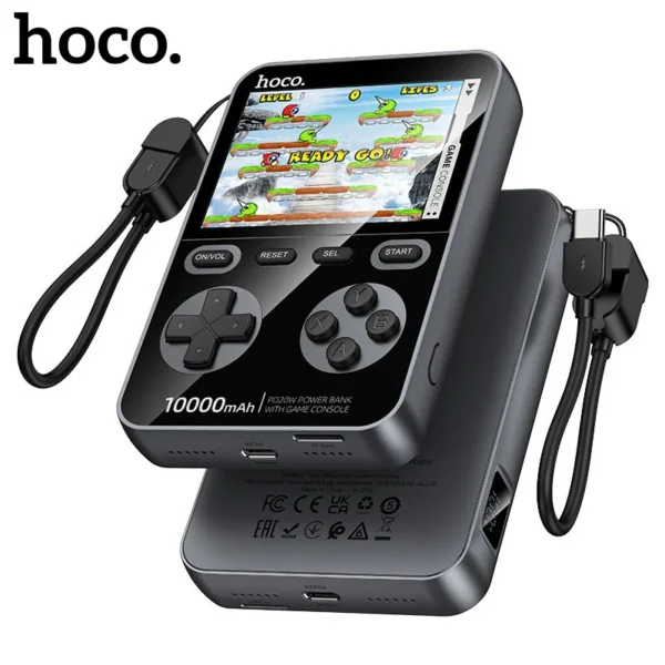 Hoco Q47 10000mAh Power Bank with Game Console – Portable Charger & Mini Gaming Fun in One Device