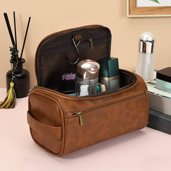 Fashion PU Toiletry Storage Travel Bag with Secure Zipper Closure