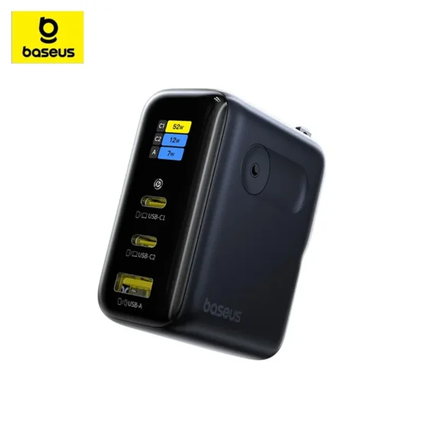Baseus PicoGo AE21 100W Digital Display Fast Charger – Dual USB-C Power Adapter for Laptops, Tablets & Phones