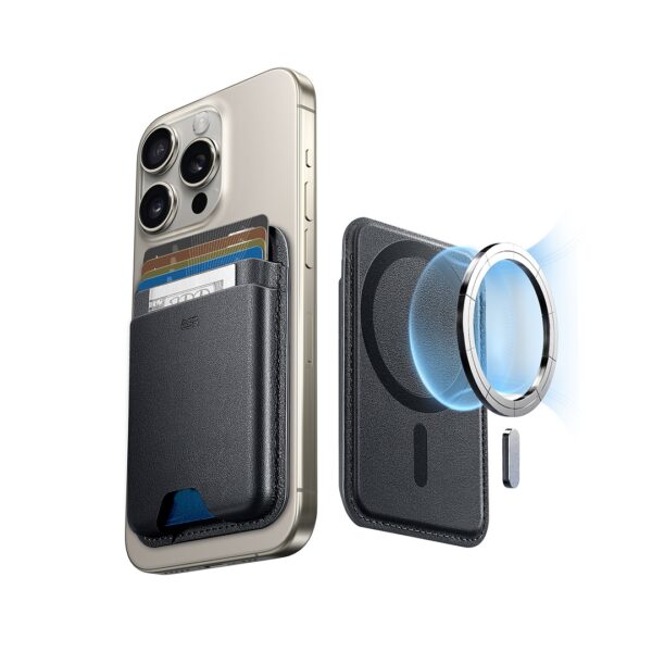ESR Magnetic Wallet Boost (HaloLock) Midnight Black & caramel Brown
