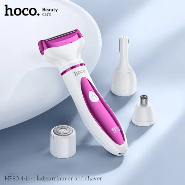 Hoco HP80 4-in-1 Hair Trimmer & Shaver for Women – Multi-Purpose Grooming Kit for Smooth, Gentle & Precise Hair Removal