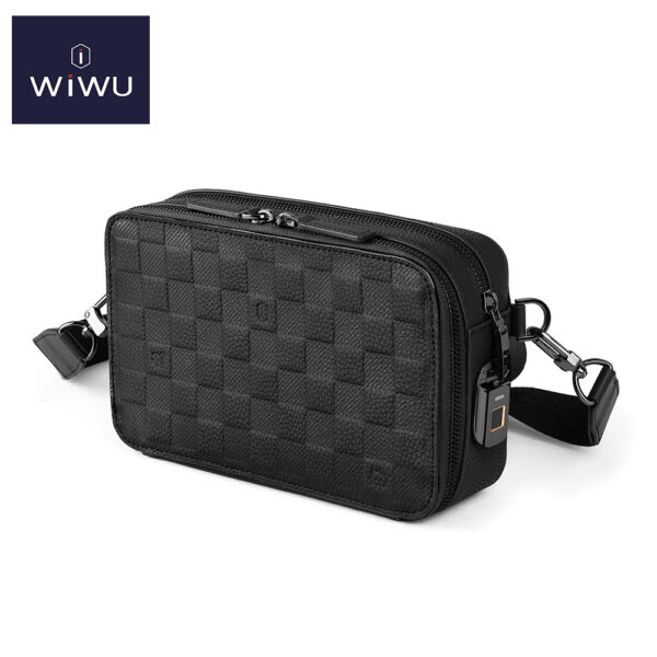 WiWU Master Anti-Theft Genuine Leather Crossbody Bag with Fingerprint Unlock