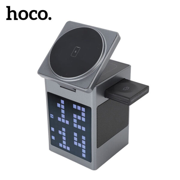 Hoco DWQ04 All in One Wireless Charging Station with Alarm Clock