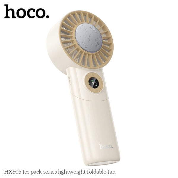 HOCO HX605 Ice Pack Series Lightweight Foldable Fan Portable Rechargeable Mini Cooling Fan Compact Design