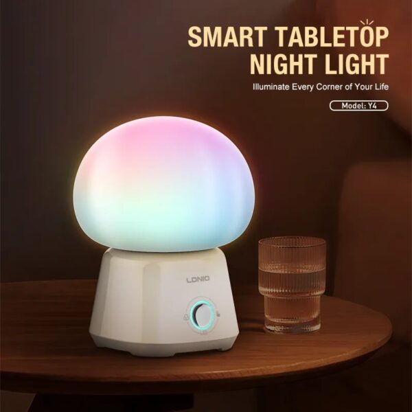 LDNIO Y4 Smart Desktop Night Light LED Bedside Lamp with Touch Control & Adjustable Brightness