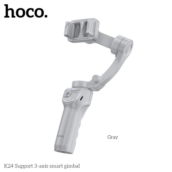 Hoco K24 3-Axis Smart Gimbal Selfie Stick with AI Tracking & Bluetooth Remote for iPhone & Android