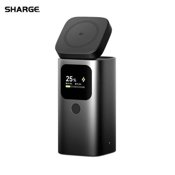 SHARGE StandMag 15000mAh 115W Qi2 Magnetic Wireless Power Bank with Foldable Stand, PD Fast Charging & USB-C Output