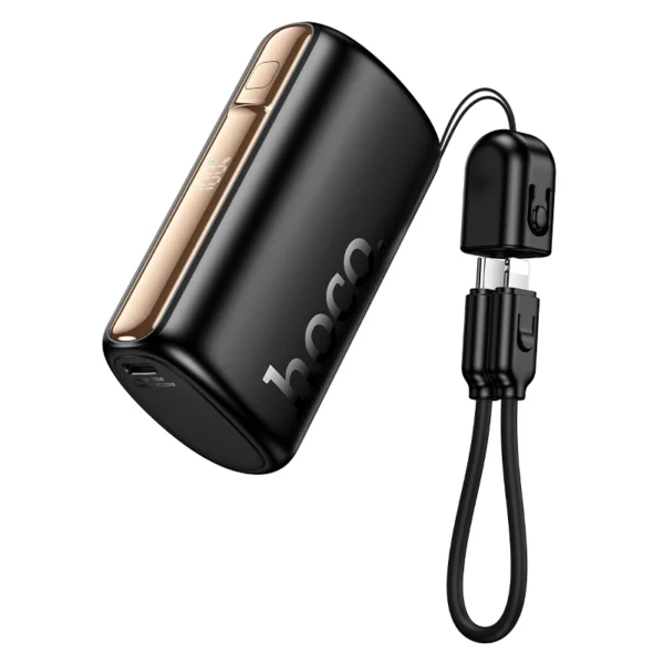 Hoco Q50 Victory 10000mAh PD20W Fast Charging Power Bank with Built-In USB-C & Lightning Cable – Compact Portable Battery Pack