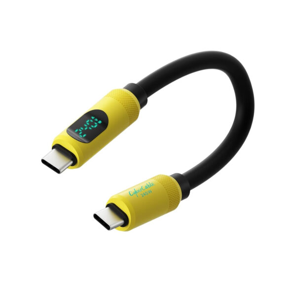 Hagibis USB4 240W LED Display Silicone USB-C Cable 0.25M – 40Gbps Fast Data Transfer PD 3.1 Charging Cable for MacBook, iPhone & Thunderbolt Devices