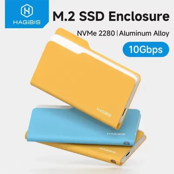 Hagibis SSD Enclosure Folder Style USB 3.2 Gen2 10Gbps NVMe PCIe M.2 External SSD Case