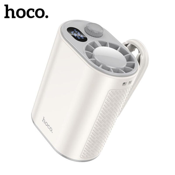 HOCO HX609 Digital Display Portable Clip-On Fan Rechargeable USB Mini Cooling Fan with 360° Rotation