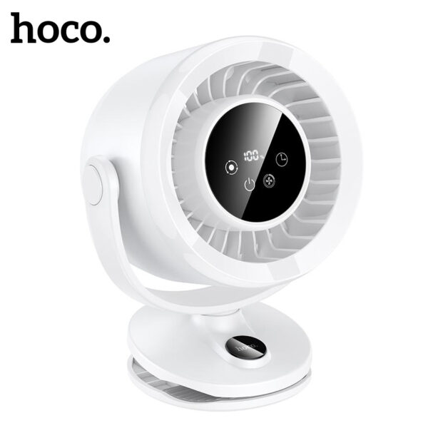 HOCO HX608 Portable Clip-On Fan with Auto Oscillation & LED Battery Indicator