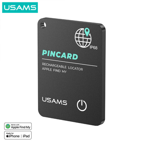USAMS ZB353 Mini Card Anti-Lost Tracker – Smart Bluetooth Wallet & Luggage Finder Compatible with Apple Find My
