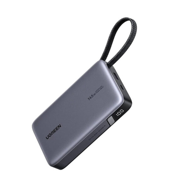 UGREEN 145W High-Speed 20000mAh Power Bank with Built-in USB-C Cable and Smart Display (55992B)