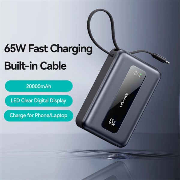 USAMS 20000mAh 65W PD Fast Charge Power Bank