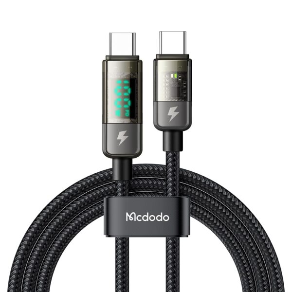 Mcdodo CA-3610 Digital Pro 100W USB-C to USB-C Fast Charging Cable with LED Power Display (1.2m)